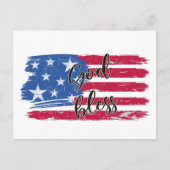 Vlag van de VS God zegene Amerika Patriotisch  Briefkaart (Voorkant)