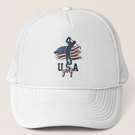 Vlag van de VS Golfsvinger Trucker Pet (Voorkant)