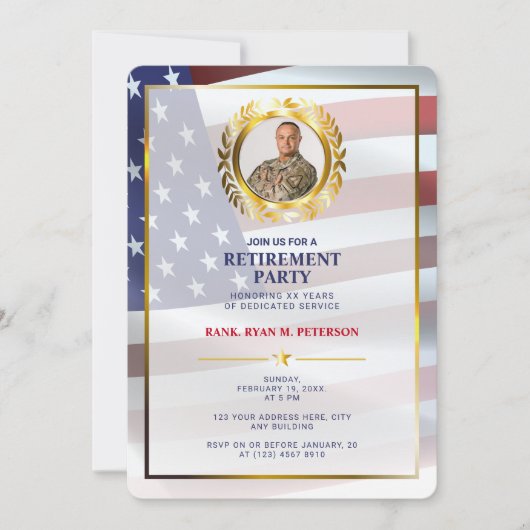 Vlag van de VS | Gouden Lauwerblad | Luxe Pensione Kaart (Voorkant)