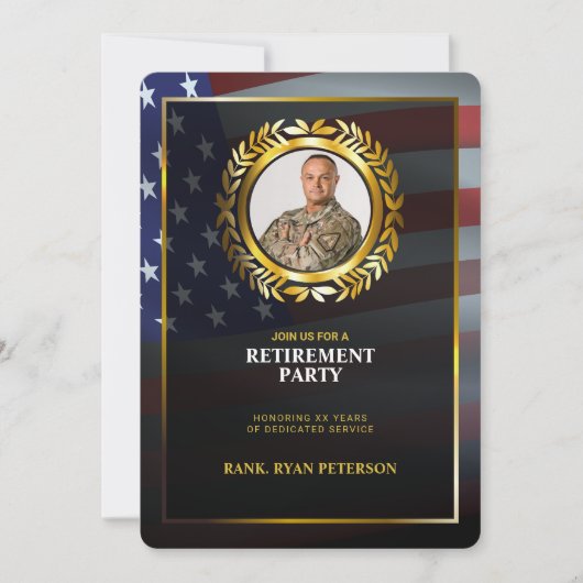 Vlag van de VS | Gouden Lauwerkrans | Luxe Pension Kaart (Voorkant)