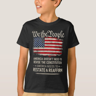 Vlag van de VS Grondwet van de VS moet opnieuw wor T-shirt