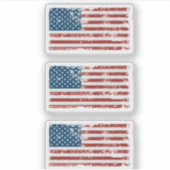 Vlag van de VS grunge set 3x Sticker (Voorkant)