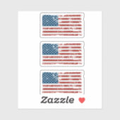 Vlag van de VS grunge set 3x Sticker (Vel)