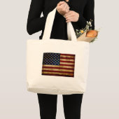 Vlag van de VS / Grunged vlag Grote Tote Bag (Voorkant (product))