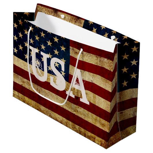 Vlag van de VS / Grunged vlag Large Cadeautasje (Voorkant Gekanteld)