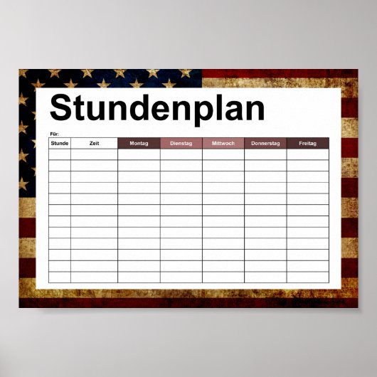 Vlag van de VS / Grunged vlag Poster (Voorkant)