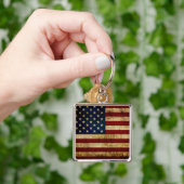 Vlag van de VS / Grunged vlag Sleutelhanger (Hand)
