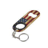 Vlag van de VS / Grunged vlag Sleutelhanger Flessenopener (Achterkant Gekanteld)