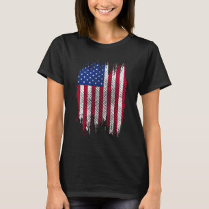 Vlag van de VS Halftone Design met Afgeplatte Look T-shirt