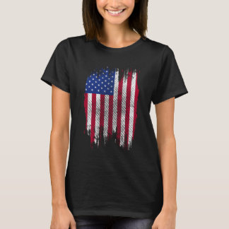 Vlag van de VS Halftone Design met Afgeplatte Look T-shirt
