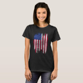 Vlag van de VS Halftone Design met Afgeplatte Look T-shirt (Voorkant volledig)