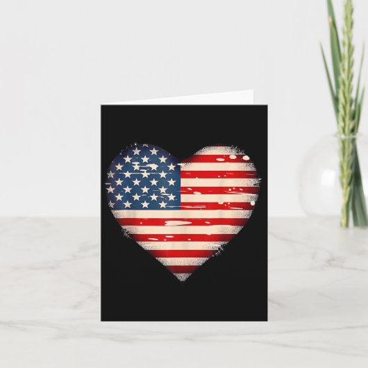 Vlag van de VS Hart Amerikaanse Patriottische Gede Kaart (Voorkant)