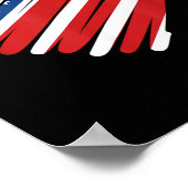 Vlag van de VS Hart Amerikaanse Patriottische Gede Poster (Hoek)