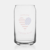 Vlag van de VS Hart Funky Persoonlijk Blikvorm Glas (Achterkant)
