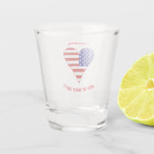 Vlag van de VS Hart Funky Persoonlijk Shot Glas (Achterkant)