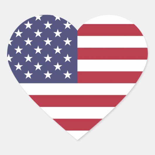 Vlag van de VS Hart Sticker (Voorkant)