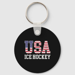 Vlag van de VS Hockey Speler - Amerikaanse Usa IJs Sleutelhanger