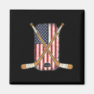 Vlag van de VS hockeystick ijshockey patriottisch Magneet