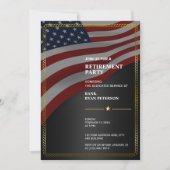 Vlag van de VS | Hoek | Gouden touwframe | Zwart Kaart (Voorkant)