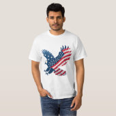 Vlag van de VS in de vorm van een adelaar T-shirt (Voorkant volledig)