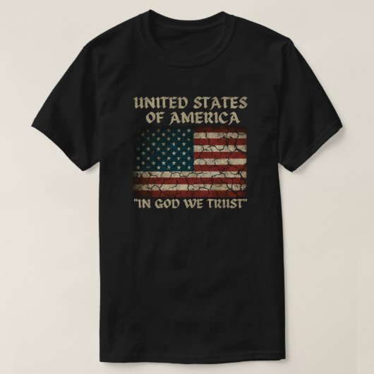 Vlag van de VS "In God We Trust" T-shirt (Design voorkant)