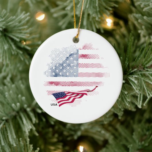 Vlag van de VS Keramisch Ornament (Boom)