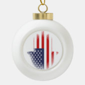 Vlag van de VS Keramische Bal Ornament (Voorkant)