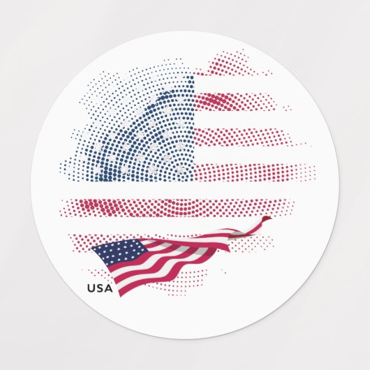 Vlag van de VS Labels (Design 1)