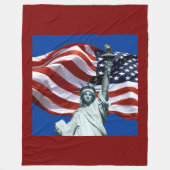 Vlag van de VS Lady Liberty Fleece Dekbed Deken (Voorkant)