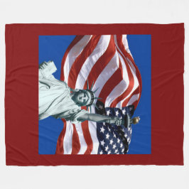 Vlag van de VS Lady Liberty Fleece Dekbed Deken