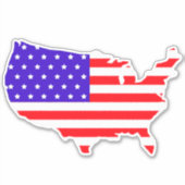 Vlag van de VS Land Patriottisch Amerikaans Sticker (Voorkant)