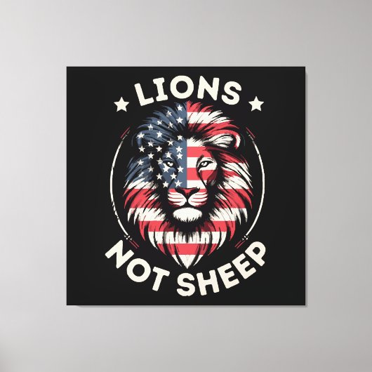 Vlag van de VS, LEEUWEN NIET SCHAPEN Canvas Afdruk (Voorkant)