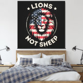 Vlag van de VS, LEEUWEN NIET SCHAPEN Canvas Afdruk (Insitu (Slaapkamer))