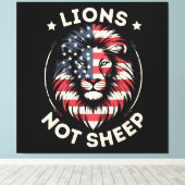 Vlag van de VS, LEEUWEN NIET SCHAPEN Canvas Afdruk (Insitu (Houten vloer))