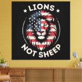 Vlag van de VS, LEEUWEN NIET SCHAPEN Canvas Afdruk (Insitu (Woonkamer))