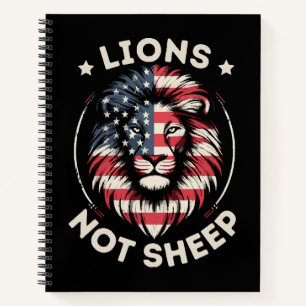 VLAG VAN DE VS, LEEUWEN NIET SCHAPEN NOTITIEBOEK