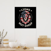Vlag van de VS, LEEUWEN NIET SCHAPEN Poster (Keuken)