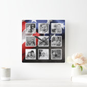 Vlag van de VS Maak uw eigen aangepaste fotocollag Vierkante Klok (Huis)
