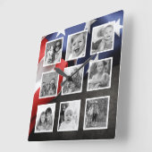 Vlag van de VS Maak uw eigen aangepaste fotocollag Vierkante Klok (Hoek)