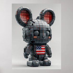 Vlag van de VS Mascotte — Moderne Patriotische Wan Poster