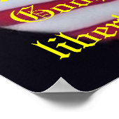 Vlag van de VS met bekledingsdeklaag Poster (Hoek)