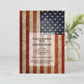 Vlag van de VS met een  kijkpartij Kaart (Staand voorkant)