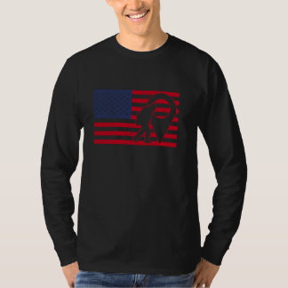 Vlag van de VS met Geocacher Target Point - Geocac T-shirt