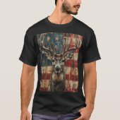 Vlag van de VS met hert T-shirt (Voorkant)
