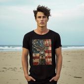 Vlag van de VS met hert T-shirt