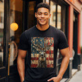 Vlag van de VS met hert T-shirt