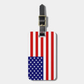 Vlag van de VS, met naam, adres... Bagagelabel (Voorkant verticaal)