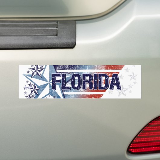 vlag van de VS met Star - Florida Bumpersticker (Op auto)