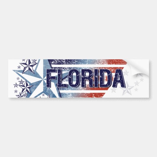  vlag van de VS met Star - Florida Bumpersticker (Voorkant)