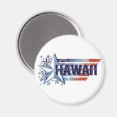  vlag van de VS met Star - Hawaii Magneet (Voorkant / Achterkant)